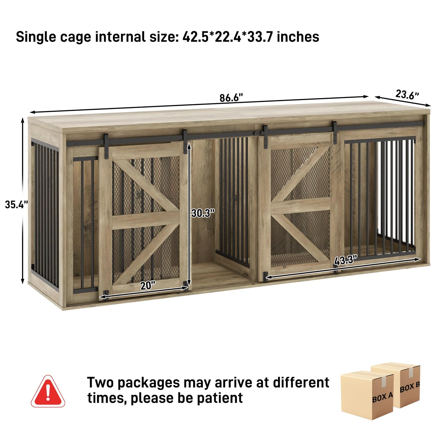 Dog Crate Furniture with Sliding Doors