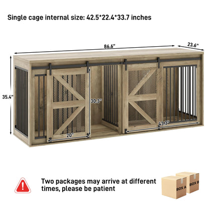 Dog Crate Furniture with Sliding Doors