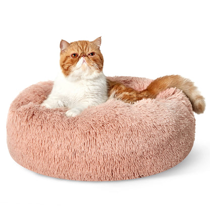 Calming Donut Pet Bed with Washable Faux Fur