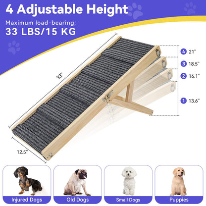 Foldable Adjustable Pet Ramp for Couch and Sofa