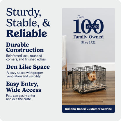 30-Inch Double Door Folding Dog Crate with Divider