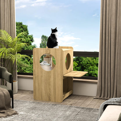 Elevated Pet Feeding Station with Storage Shelf