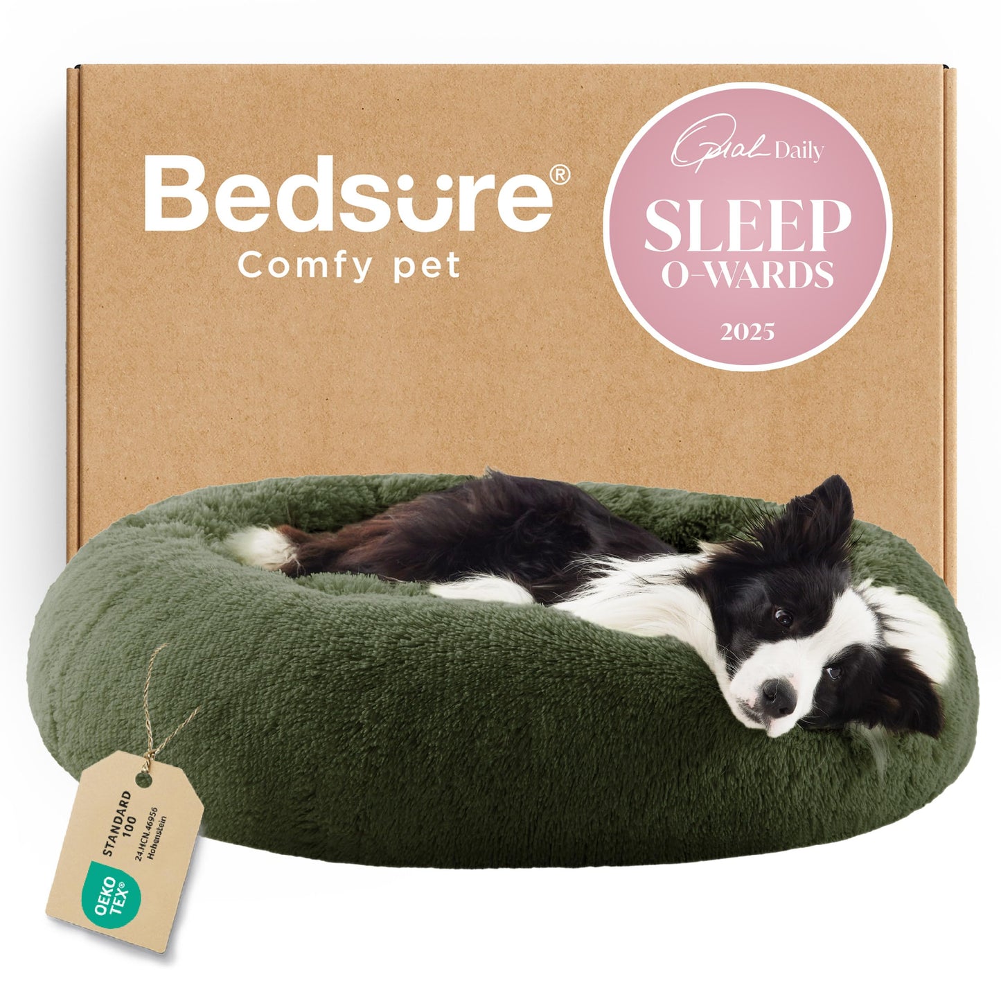 Calming Donut Pet Bed with Washable Faux Fur