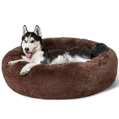 Calming Donut Pet Bed with Washable Faux Fur