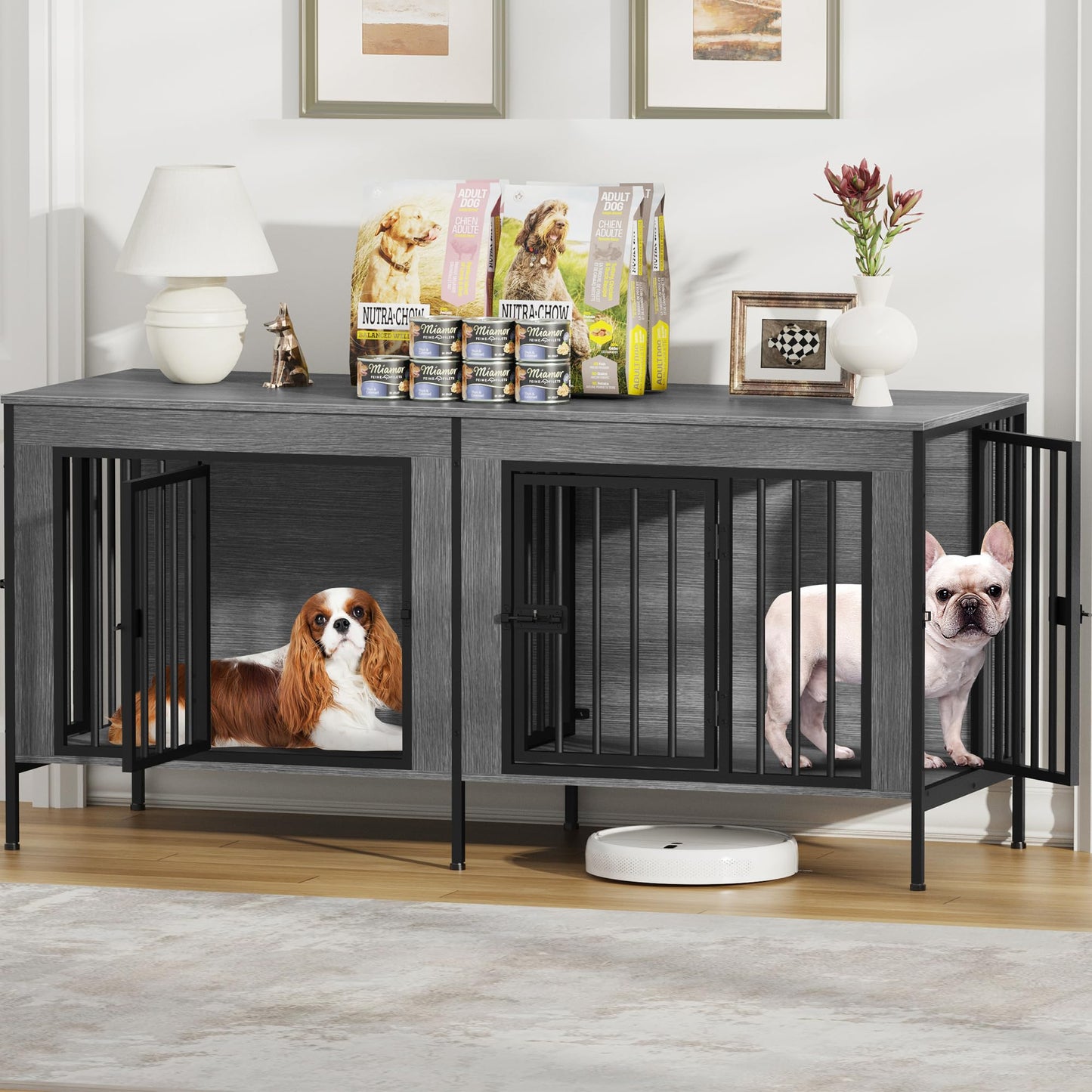 Single & Double Dog Crate Furniture TV Stand
