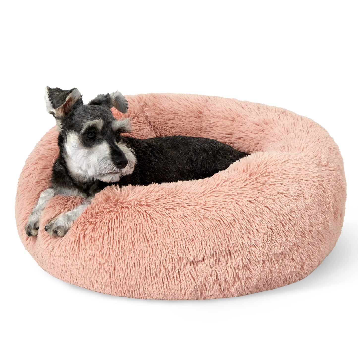 Calming Donut Pet Bed with Washable Faux Fur