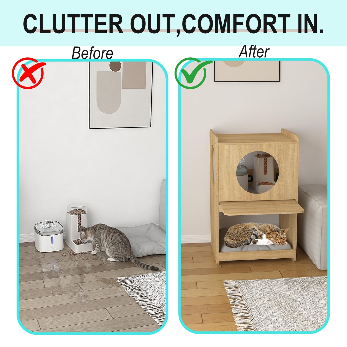 Elevated Pet Feeding Station with Storage Shelf