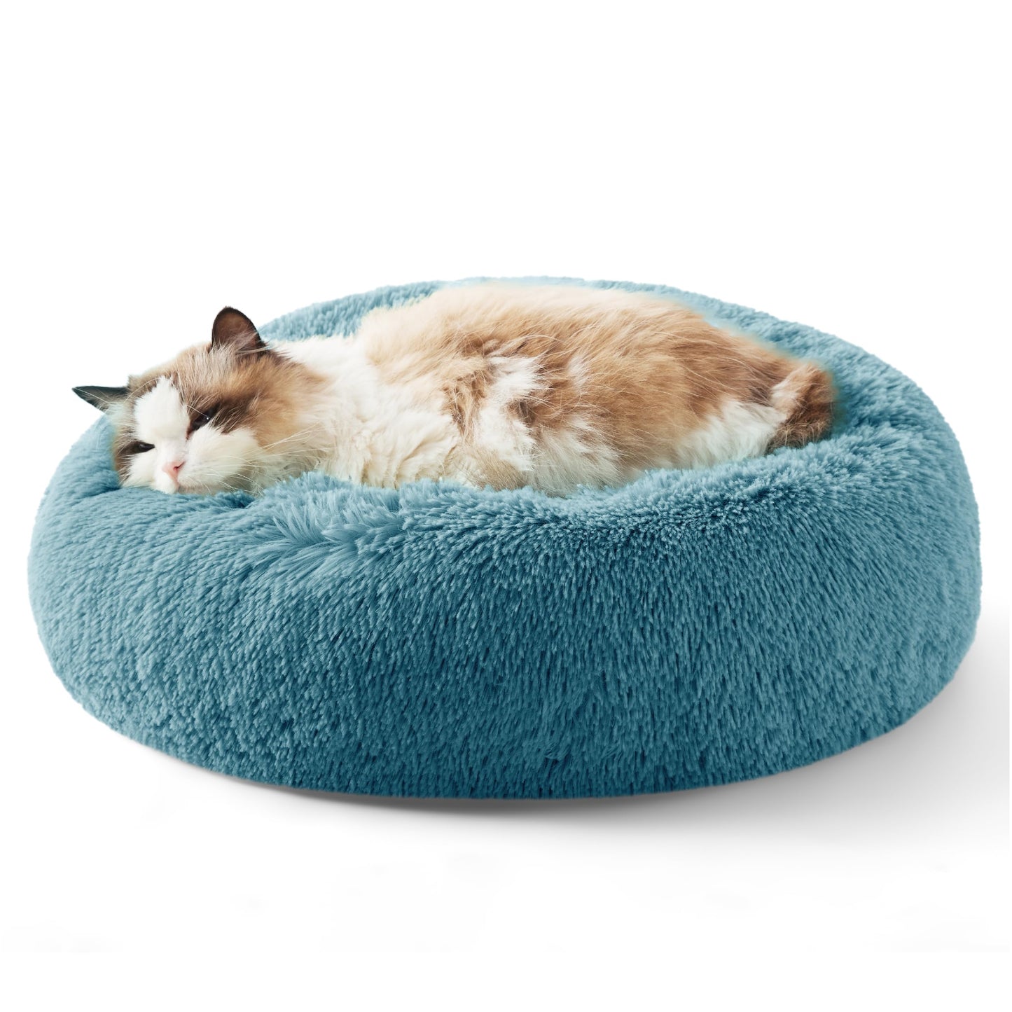 Calming Donut Pet Bed with Washable Faux Fur
