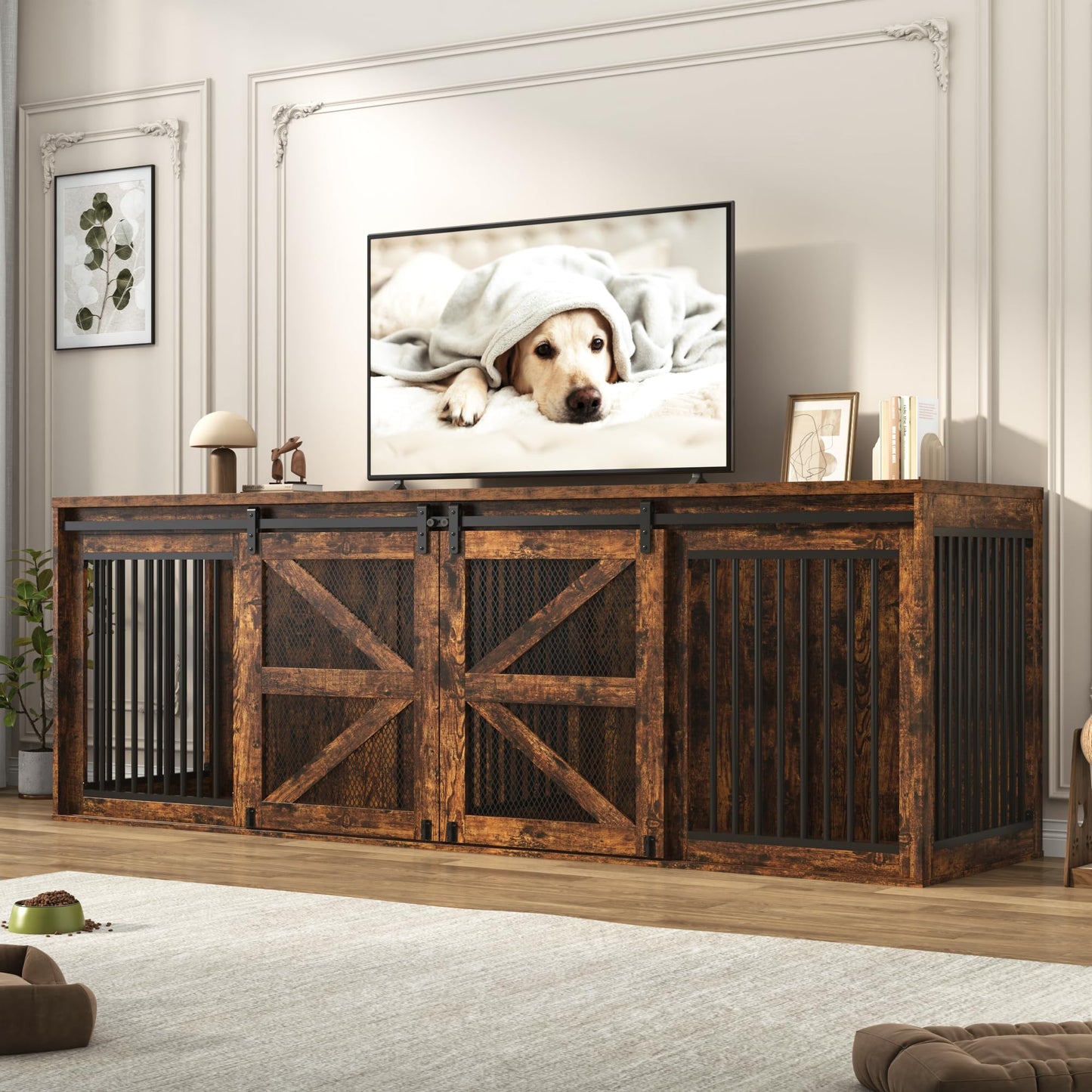 Dog Crate Furniture with Sliding Doors