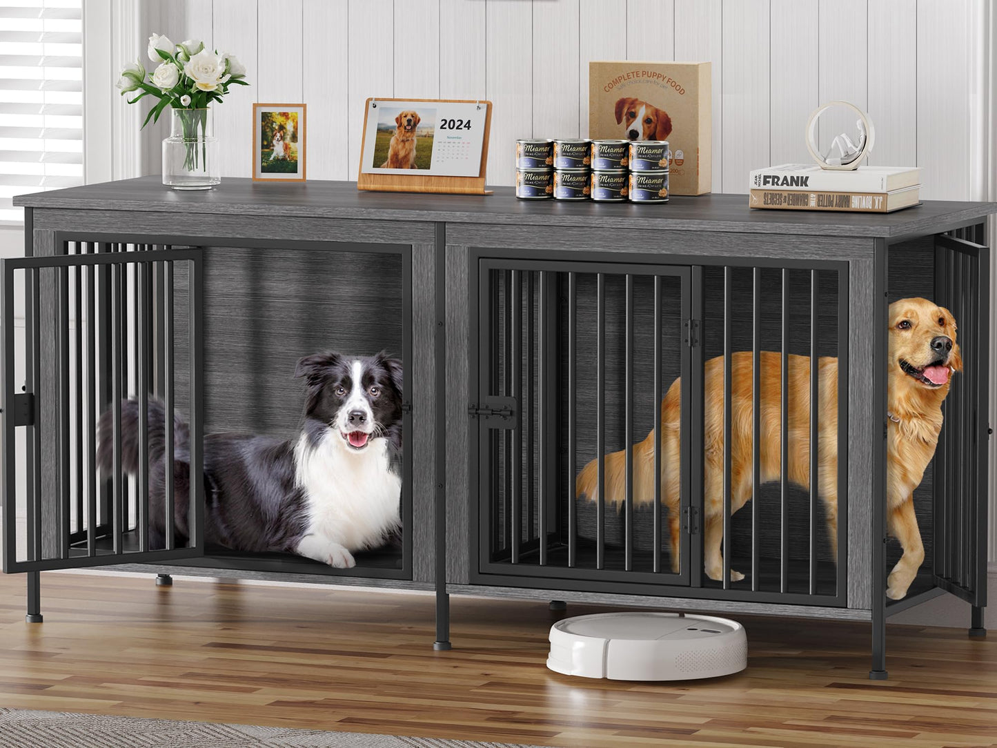 Single & Double Dog Crate Furniture TV Stand
