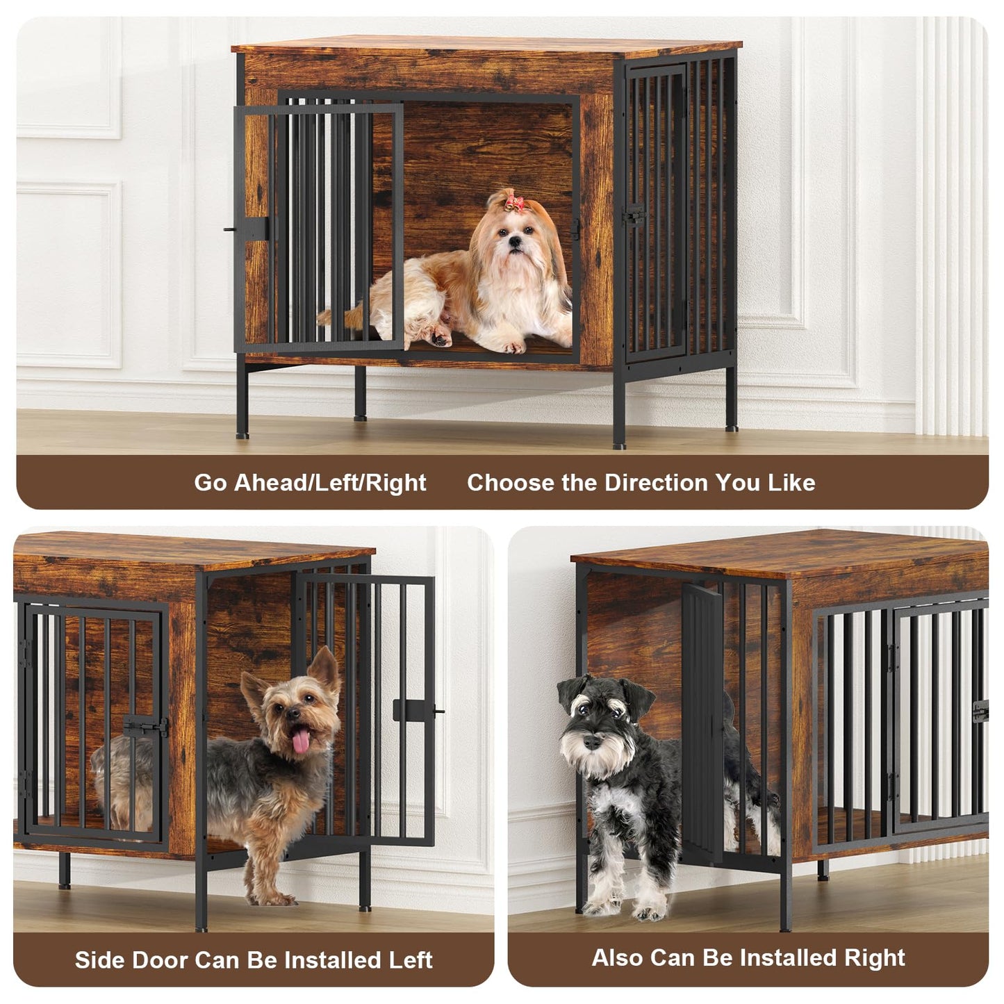 Single & Double Dog Crate Furniture TV Stand