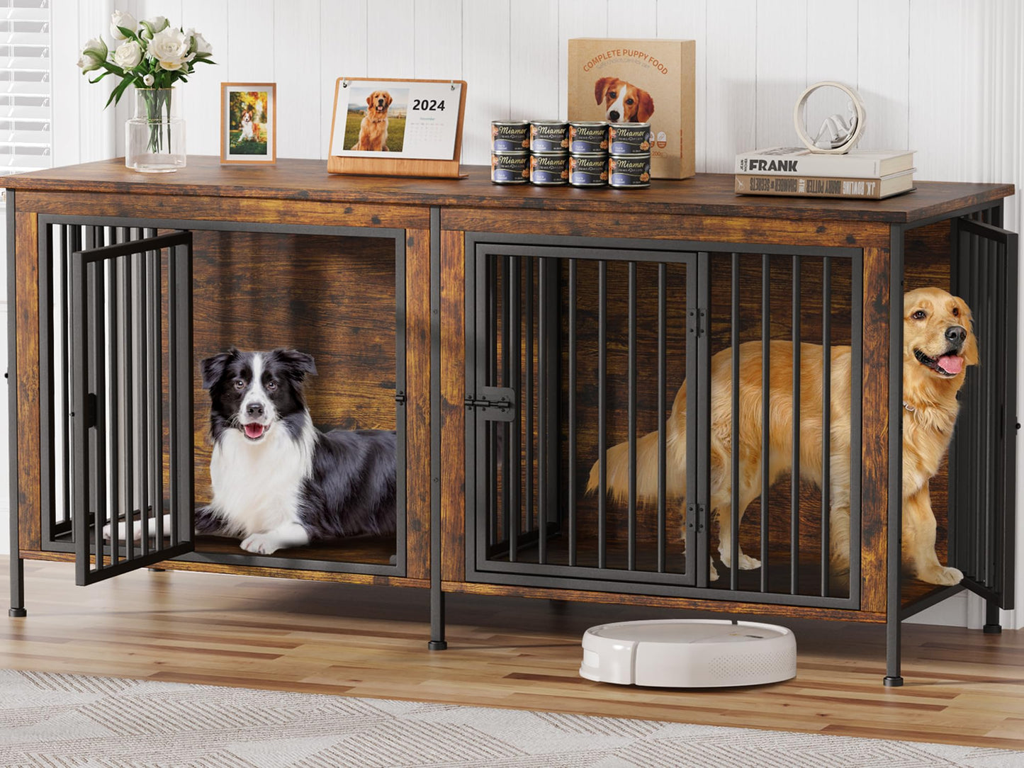 Single & Double Dog Crate Furniture TV Stand