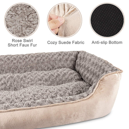 Human-Sized Faux Fur Pet Bed with Pillow Set