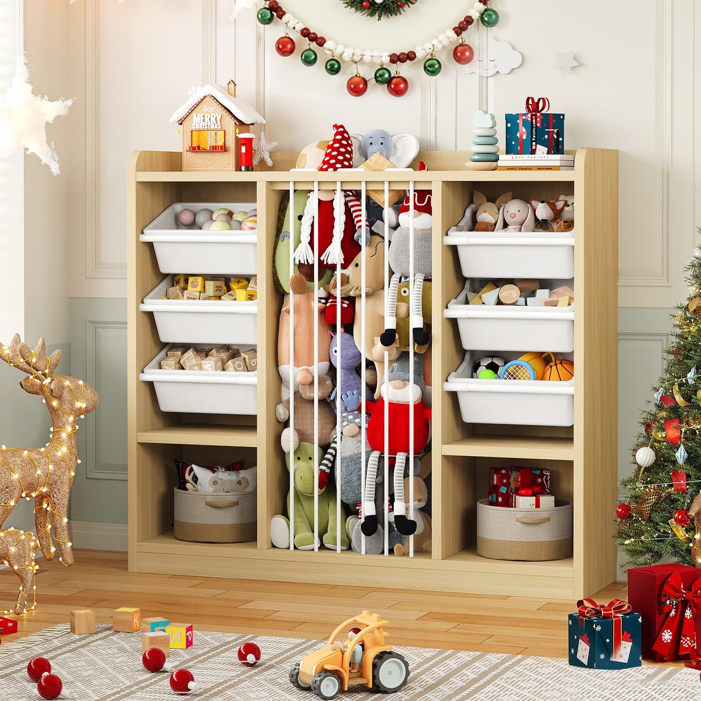 Toy Storage Organizer with Removable Bins & Shelf