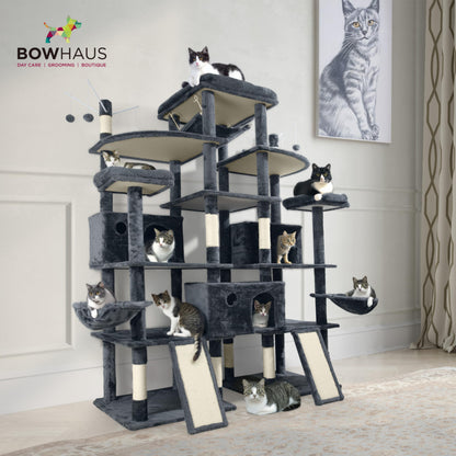 80-Inch Large Cat Tree with Condo & Hammock