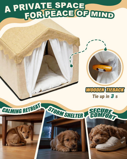 Indoor Pet Tent Bed with Cushion & Frame