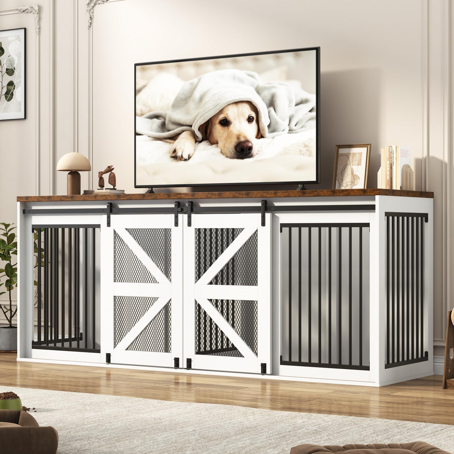 Dog Crate Furniture with Sliding Doors