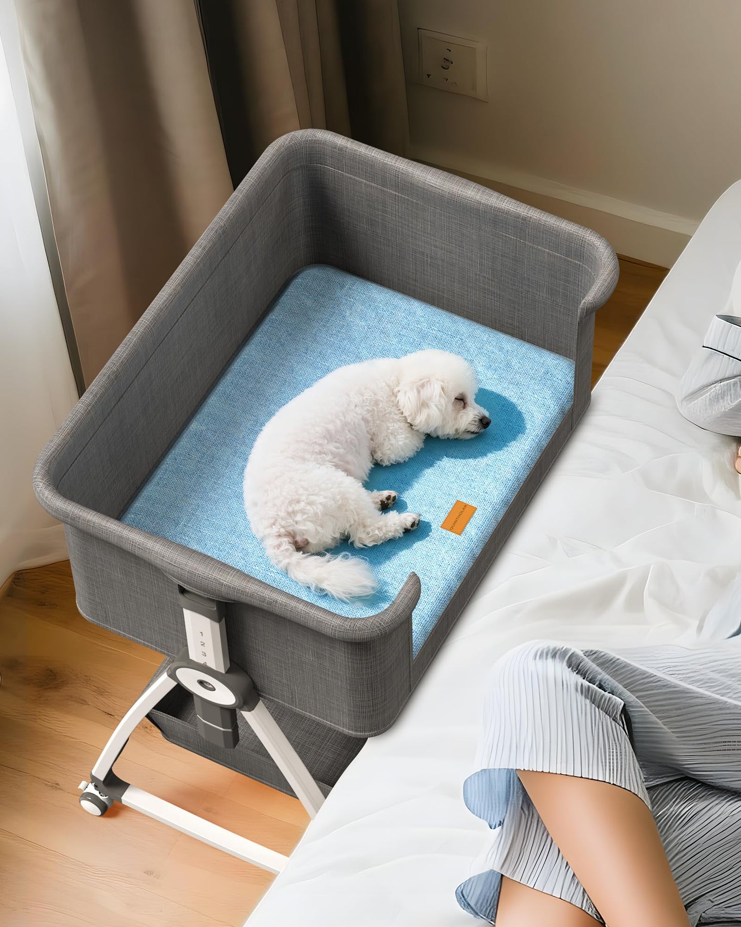 Adjustable Bedside Pet Bed for Small & Medium Dogs