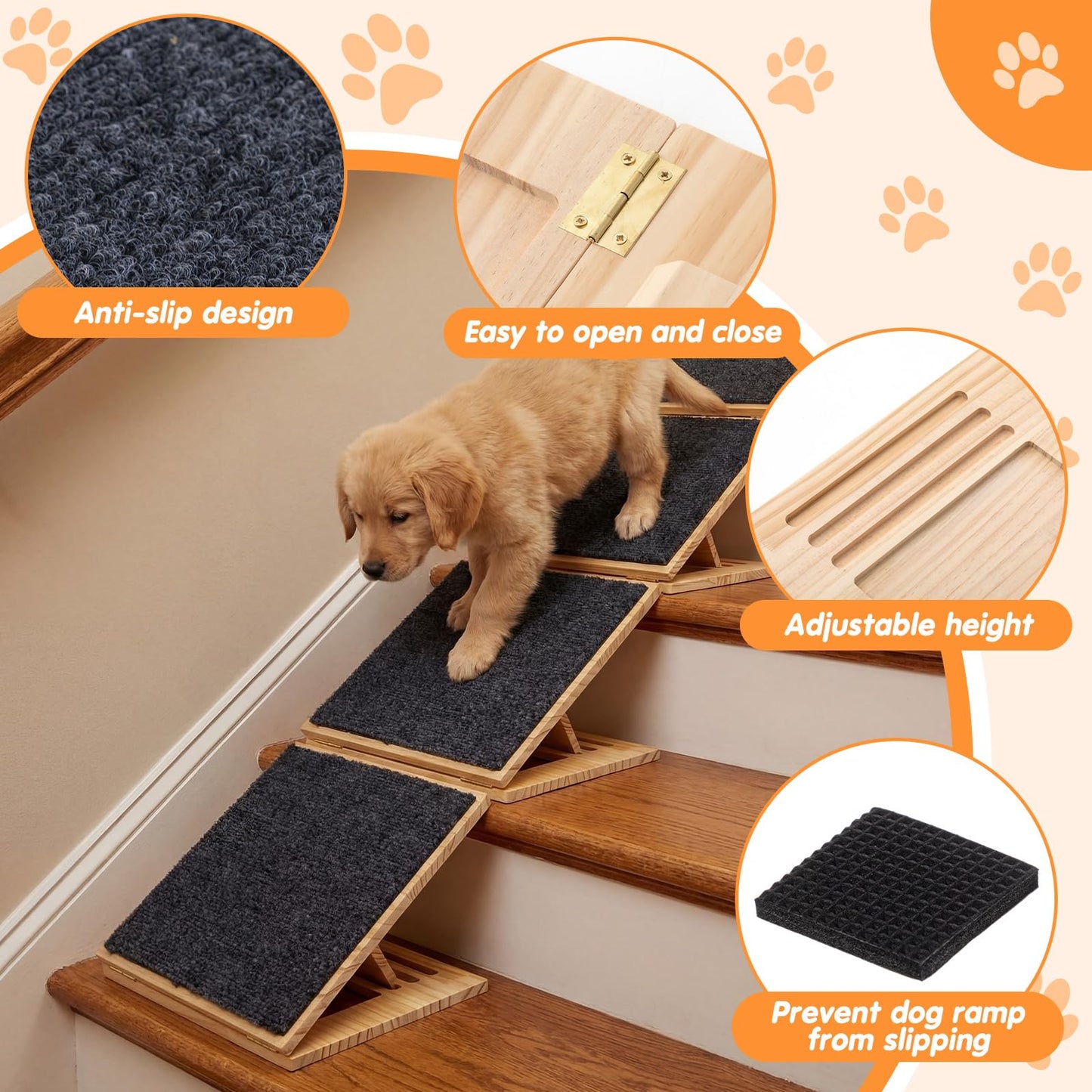 Adjustable Foldable Pet Ramp with Non-Slip Surface