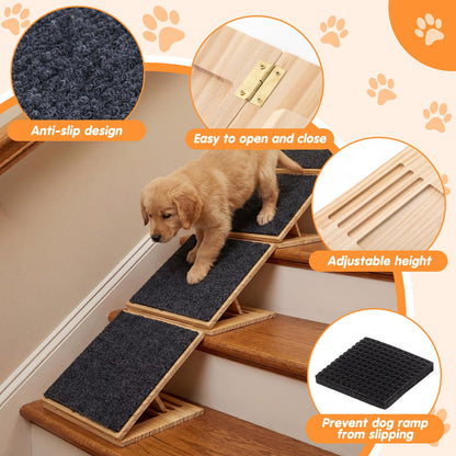 Adjustable Foldable Pet Ramp with Non-Slip Surface