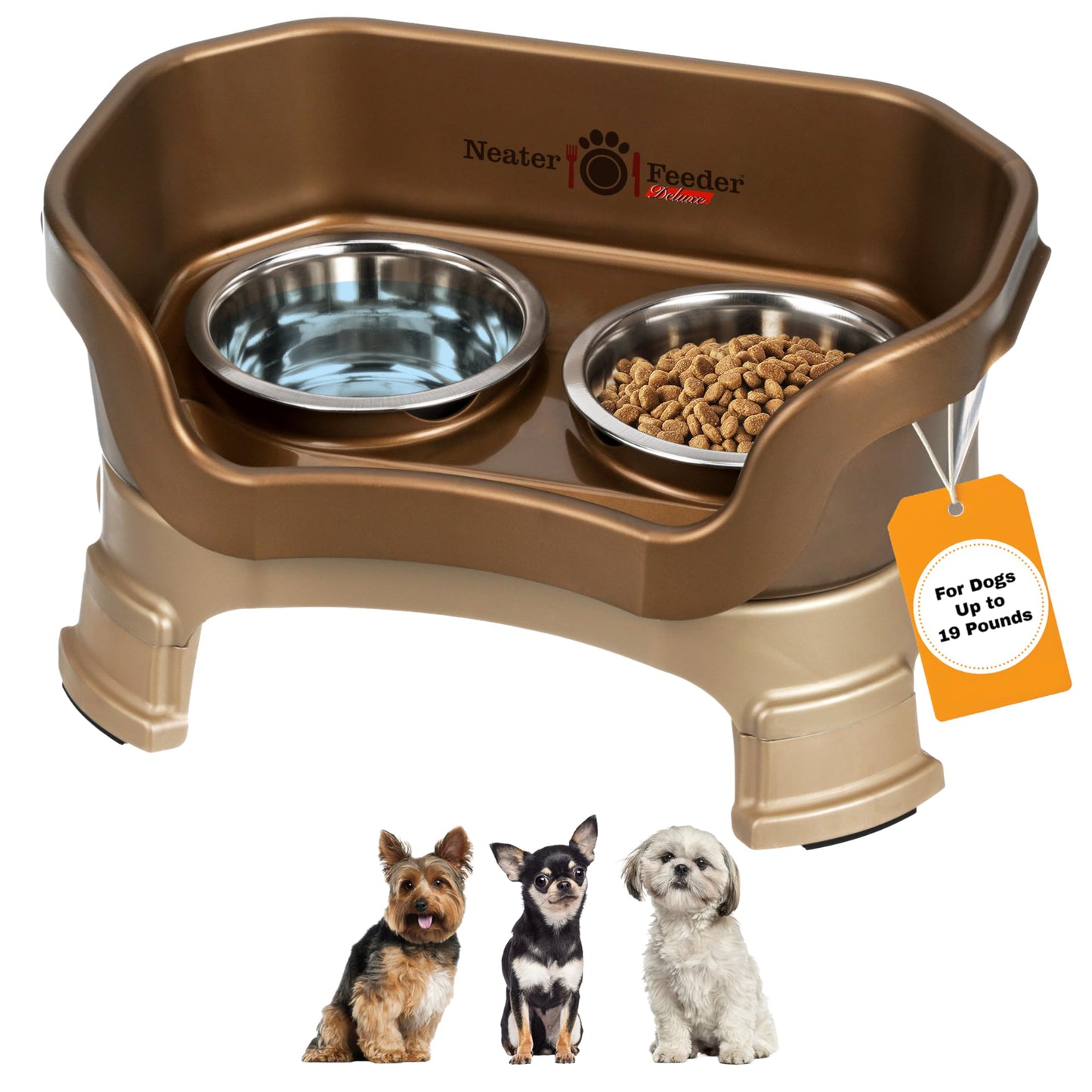 Adjustable Elevated Pet Bowl Set with Splash Guard
