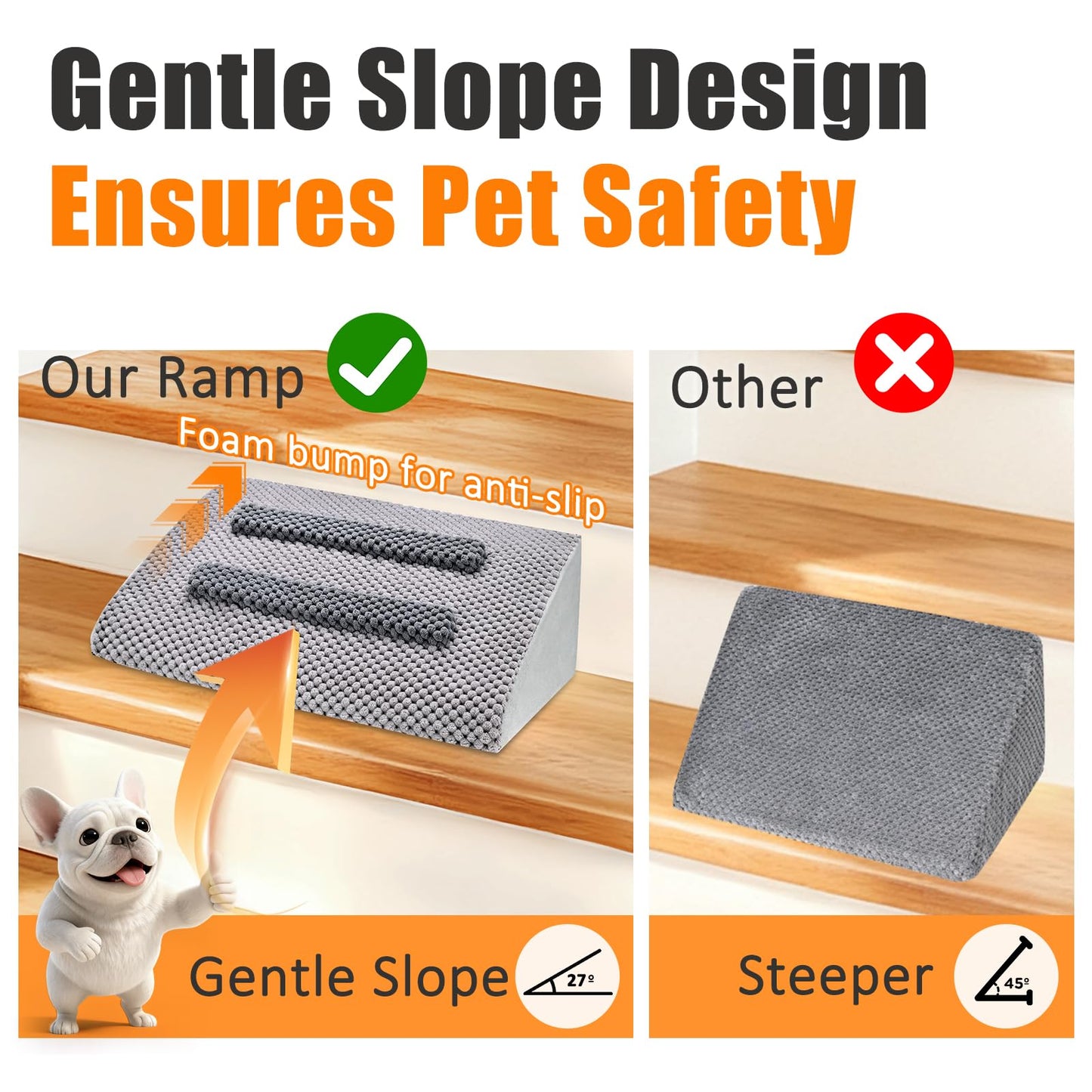 Gentle Slope Pet Ramp with Washable Cover
