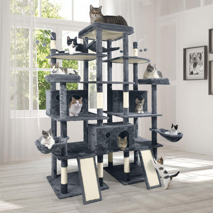 80-Inch Large Cat Tree with Condo & Hammock