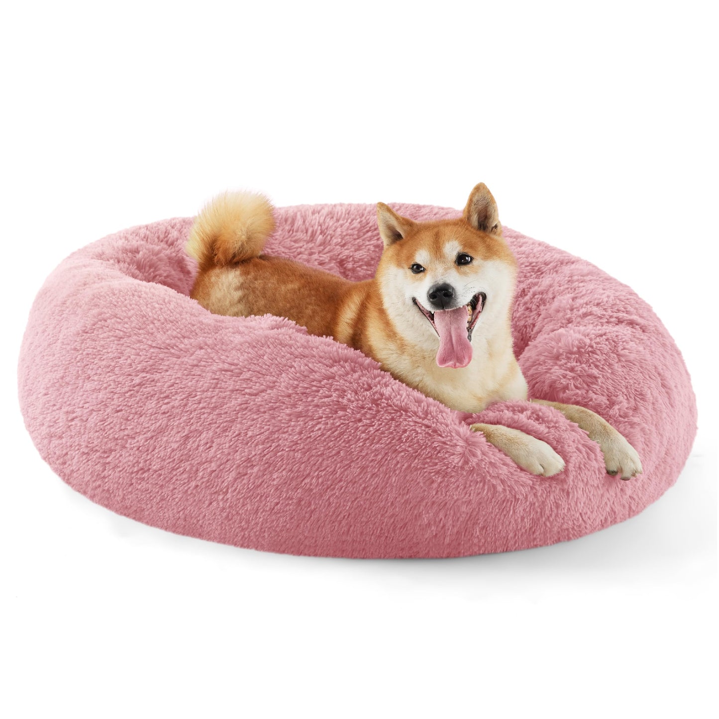 Calming Donut Pet Bed with Washable Faux Fur