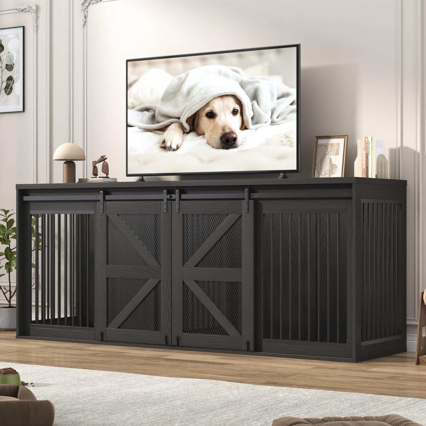 Dog Crate Furniture with Sliding Doors