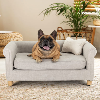 Velvet Pet Sofa Bed with Supportive Cushion