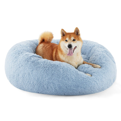 Calming Donut Pet Bed with Washable Faux Fur