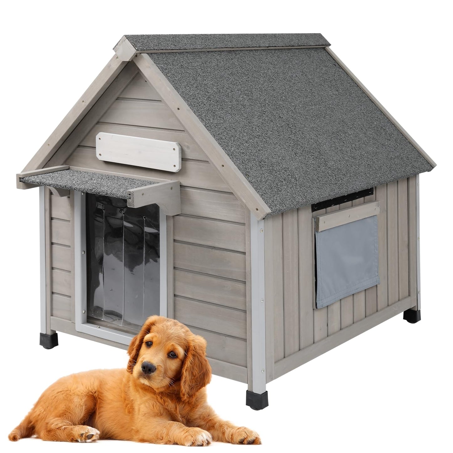 Wooden Dog House with Waterproof Roof & Window