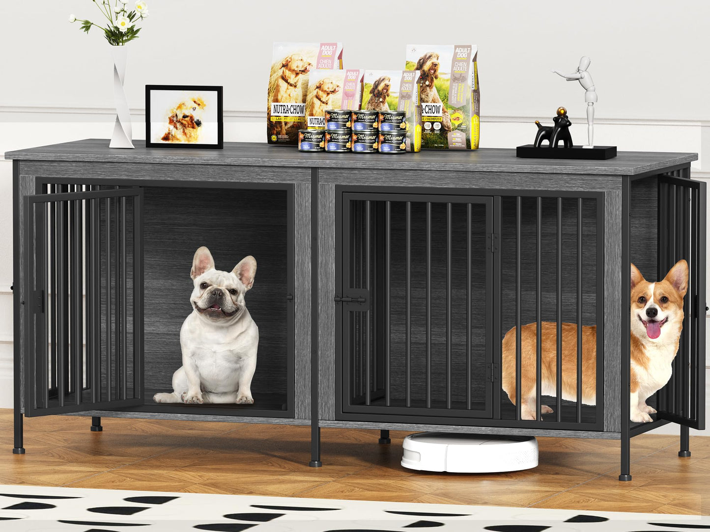Single & Double Dog Crate Furniture TV Stand