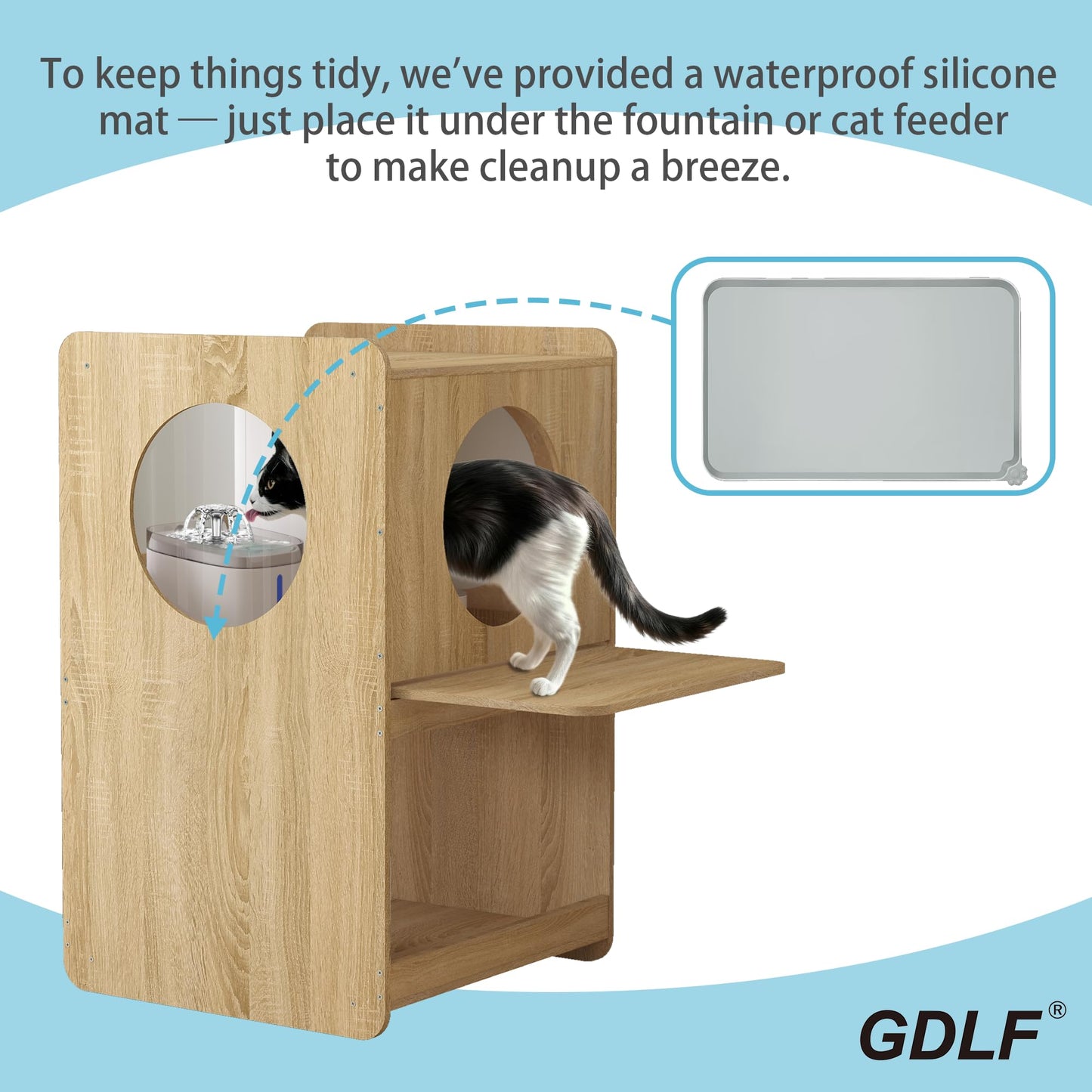 Elevated Pet Feeding Station with Storage Shelf