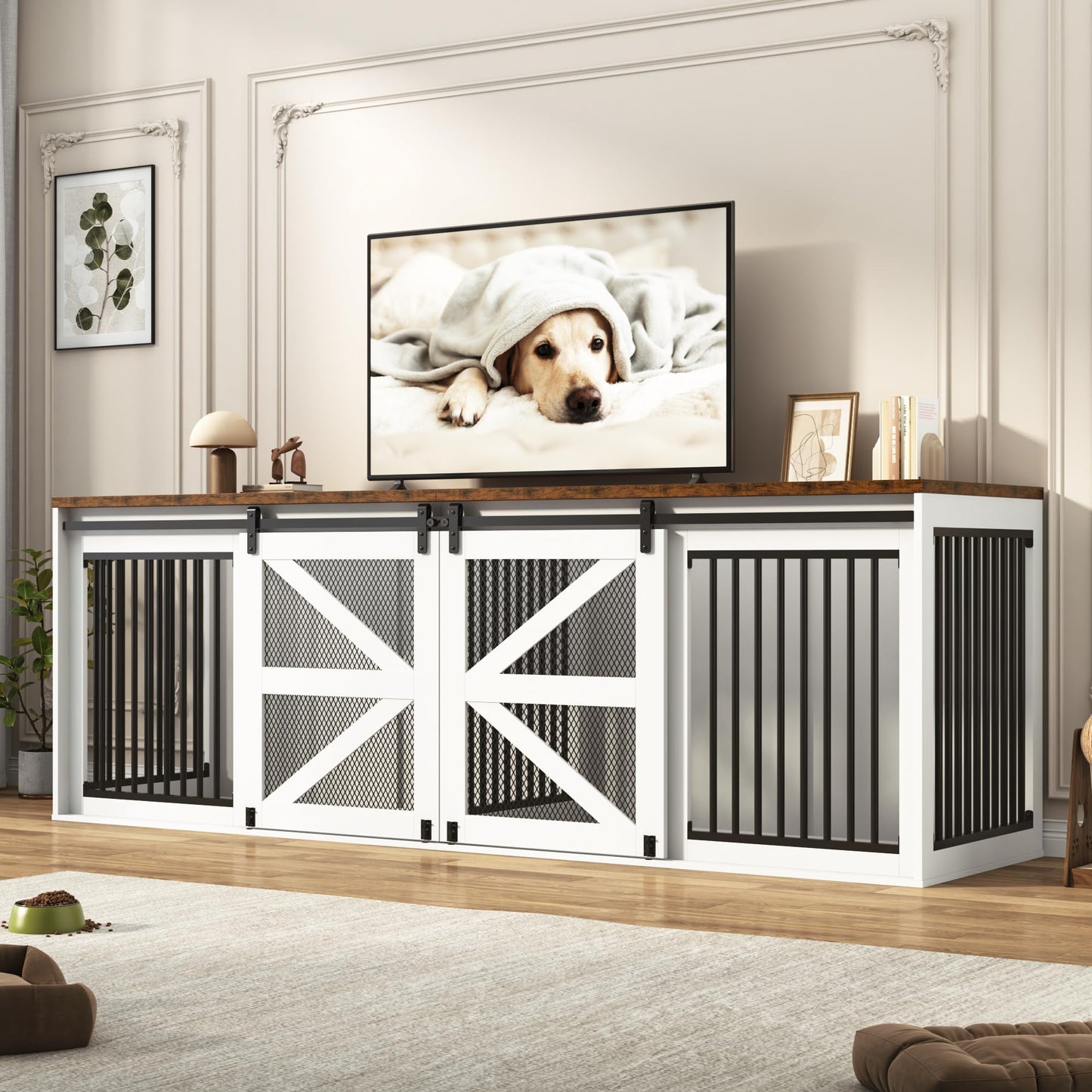 Dog Crate Furniture with Sliding Doors