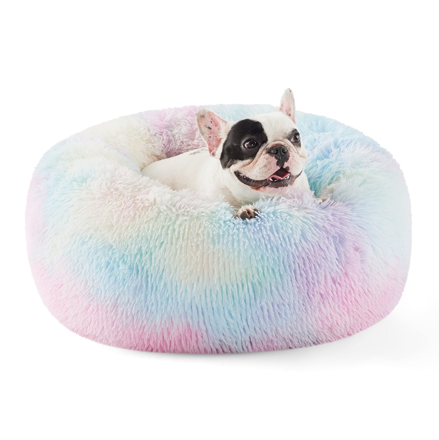 Calming Donut Pet Bed with Washable Faux Fur