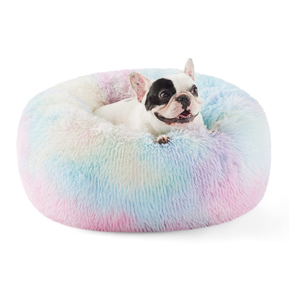 Calming Donut Pet Bed with Washable Faux Fur
