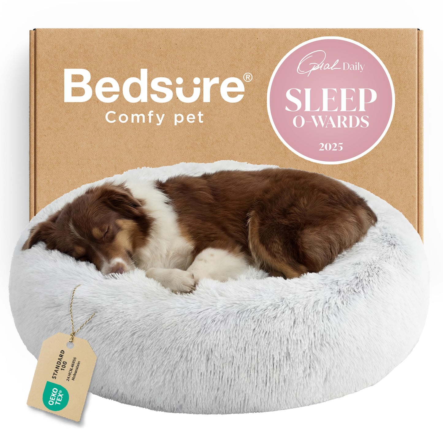 Calming Donut Pet Bed with Washable Faux Fur