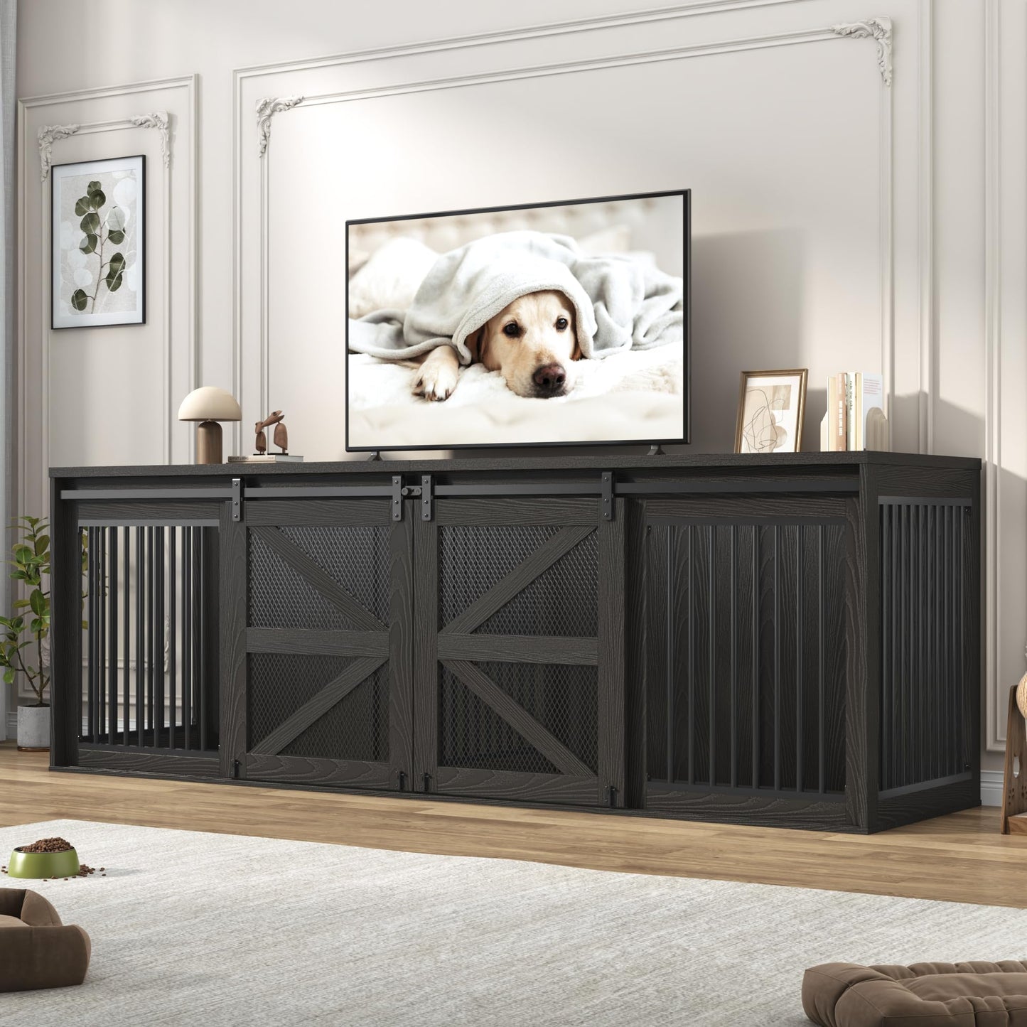 Dog Crate Furniture with Sliding Doors