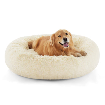 Calming Donut Pet Bed with Washable Faux Fur