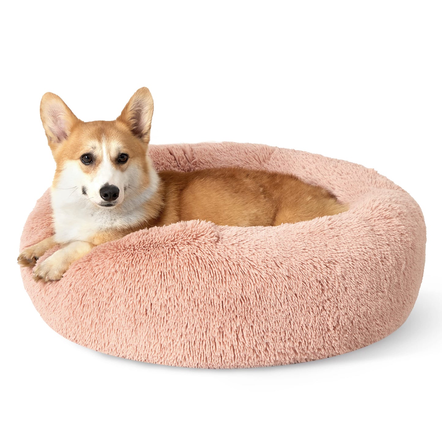 Calming Donut Pet Bed with Washable Faux Fur