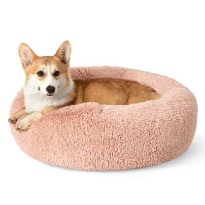 Calming Donut Pet Bed with Washable Faux Fur
