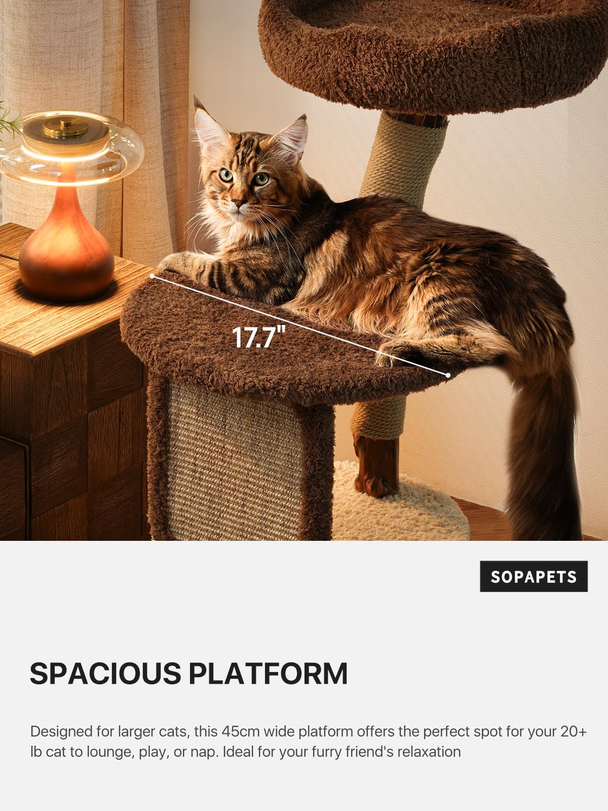 68-Inch Wooden Cat Tree with Condo & Perches