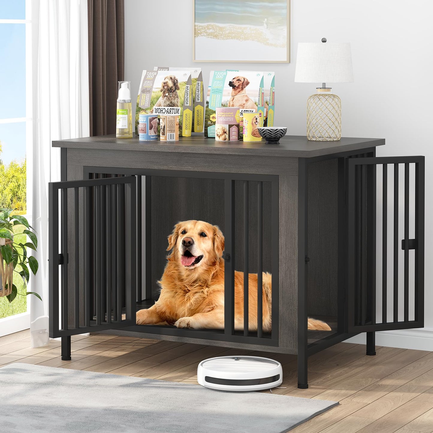 Single & Double Dog Crate Furniture TV Stand
