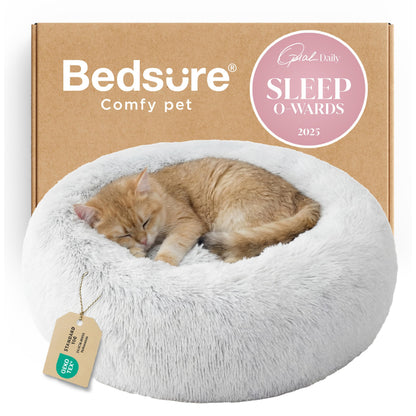 Calming Donut Pet Bed with Washable Faux Fur