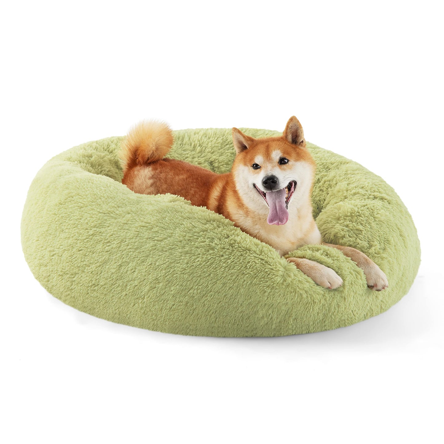 Calming Donut Pet Bed with Washable Faux Fur