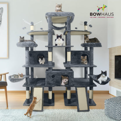 80-Inch Large Cat Tree with Condo & Hammock