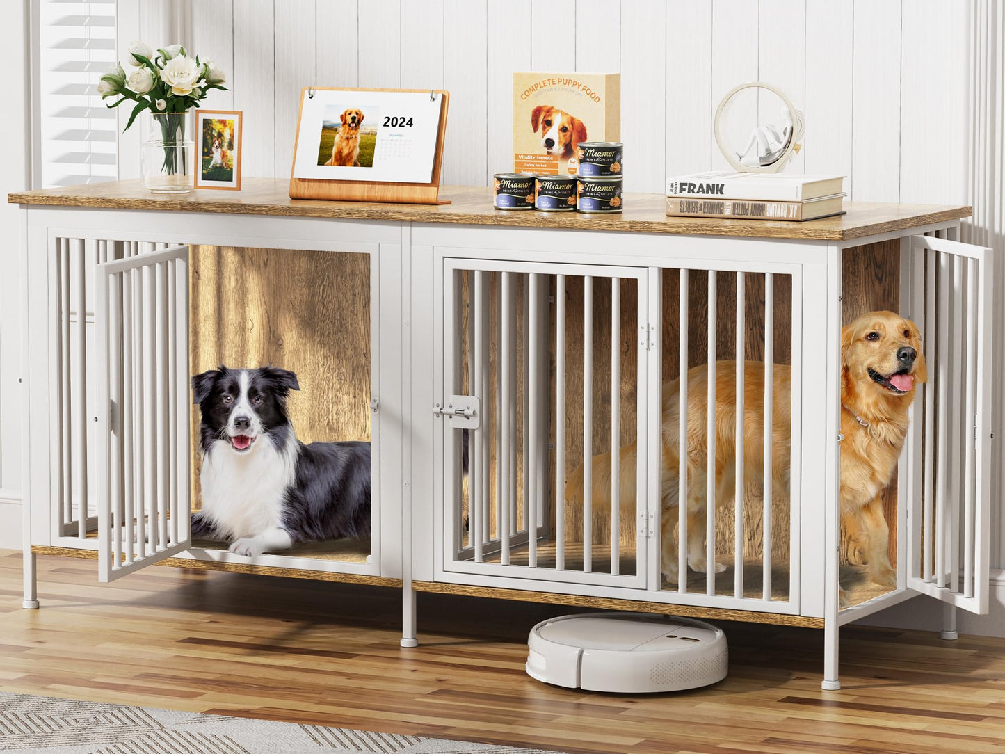 Single & Double Dog Crate Furniture TV Stand