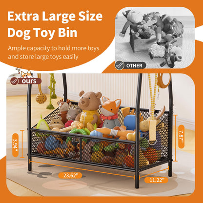 Metal Pet Toy Storage Basket with Open Organizer