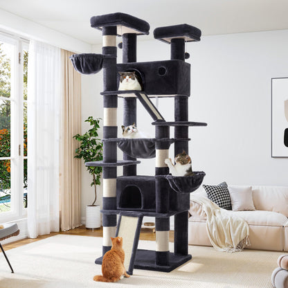 81-Inch Multi-Level Cat Tree with Condo & Hammock